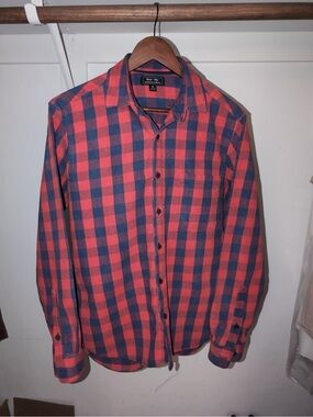 Blade + Blue Red and Navy Plaid Button-Front Shirt